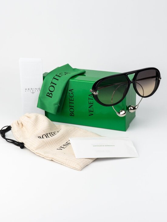Bottega Veneta Women Sunglasses Black Silver Brown Gradient BV1273S 010 main image 6